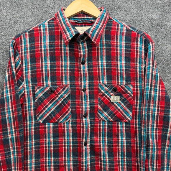 Denim Supply Ralph Lauren Flannel Shirt Men's M al Plaid Long Sleeve Pockets - Picture 9 of 10